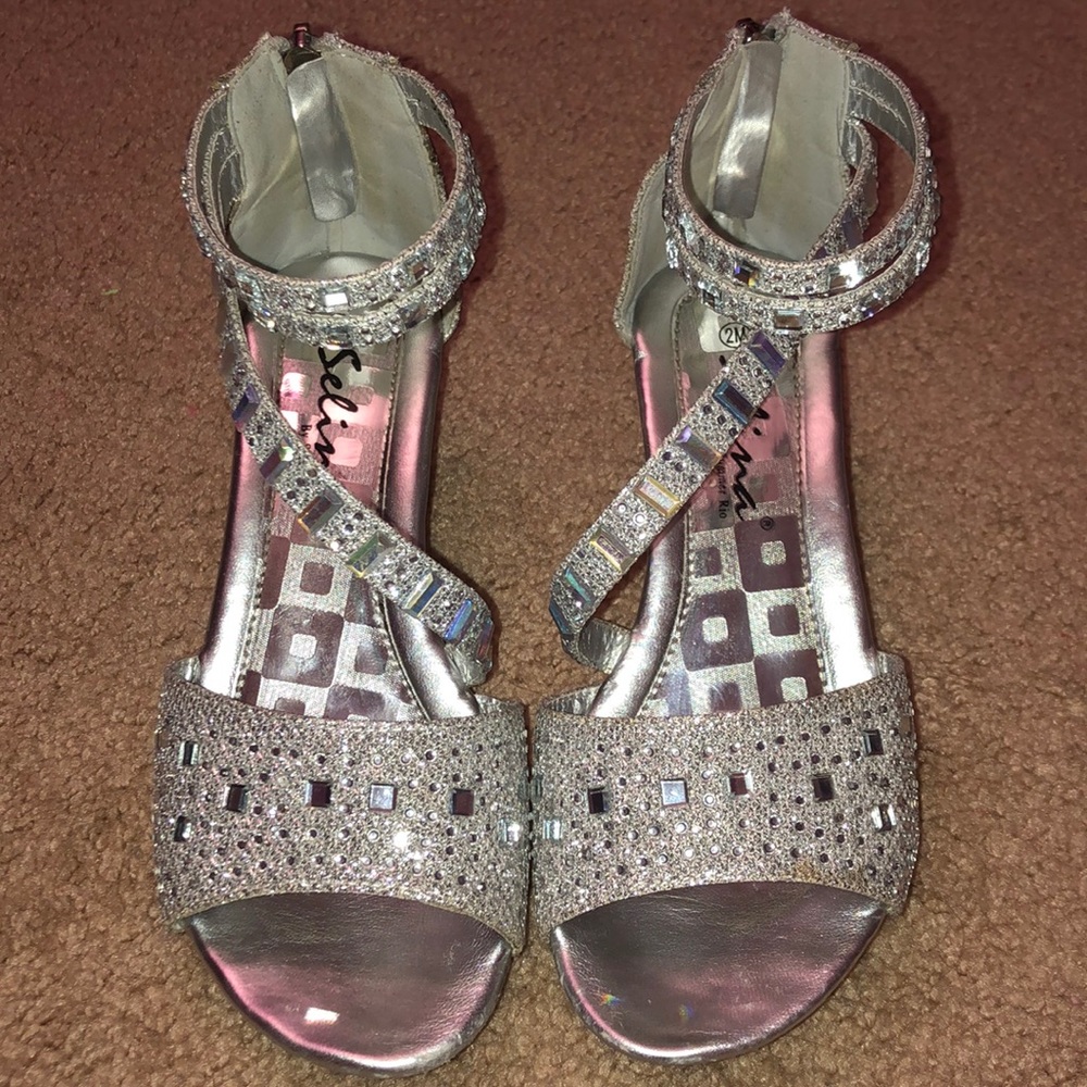 Selina silver heels.